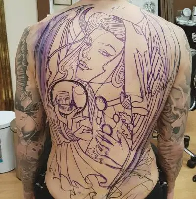 Ariane - Tatouage Nantes - paris backtattoo fullback
