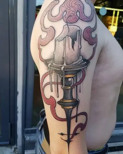 Ariane - Tatouage Nantes - candle candletattoo wizard