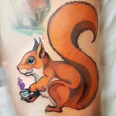 Ariane - Tatouage Nantes - squirrel squirreltattoo tea