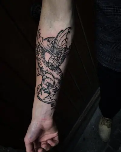 Monpierre - Tatouage Nantes - engravingtattoo medieval medievalart
