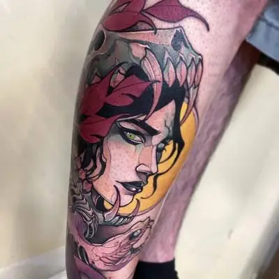 Ariane - Tatouage Nantes - hel fenrir jormungand