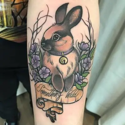 Ariane - Tatouage Nantes - rabbit rabbittattoo sweetwilliam