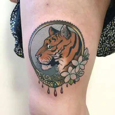 Ariane - Tatouage Nantes - Tiger flowers jasmine