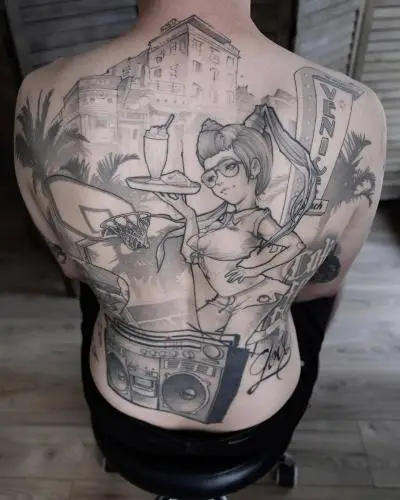 Drop - Tatouage Nantes - venicebeach fullback fullbacktattoo