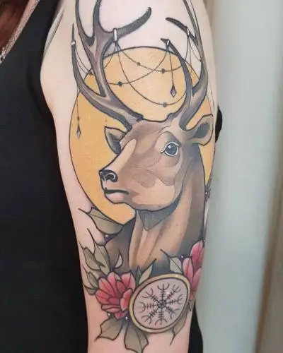 Ariane - Tatouage Nantes - deertattoo deer tattoooftheday