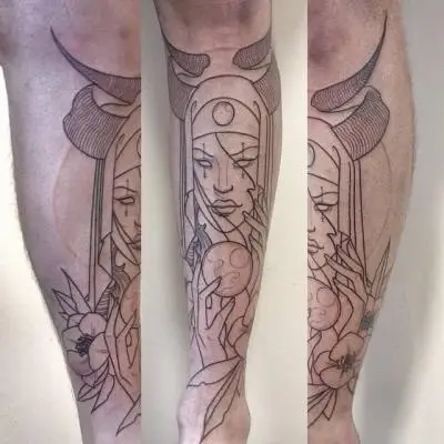 Ariane - Tatouage Nantes - witch women evil