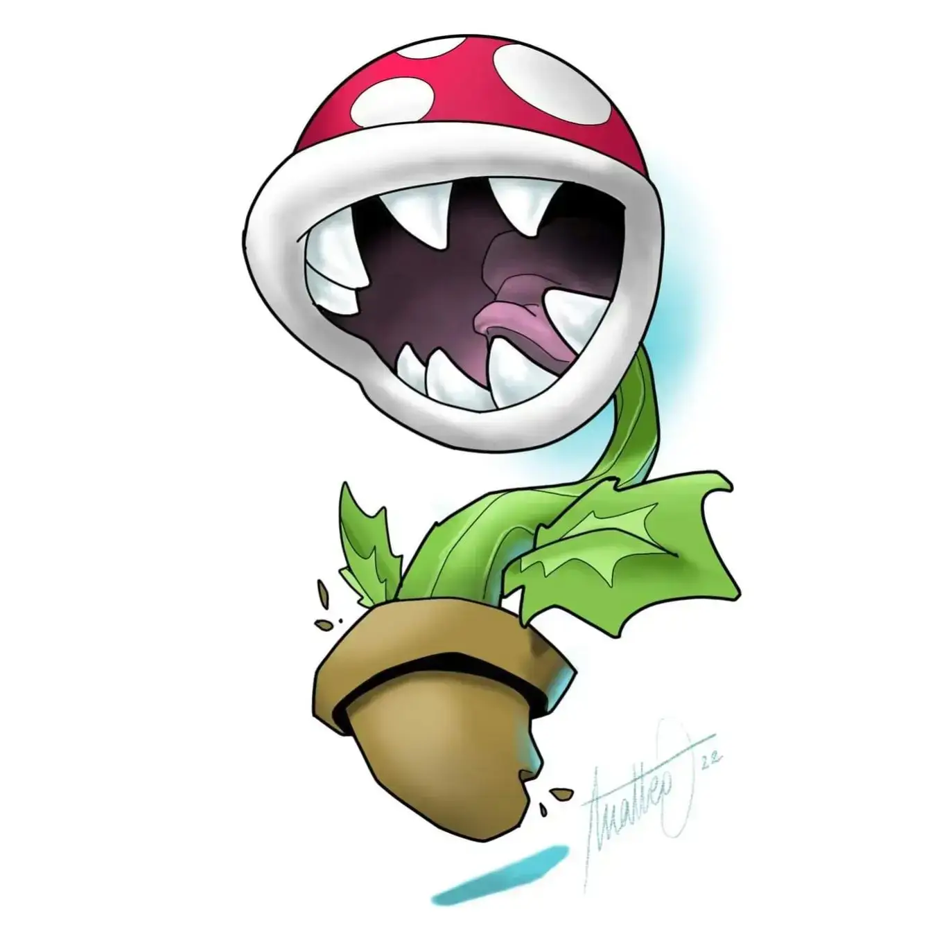 Matteo - Tatouage Nantes - mario plant tattooflash
