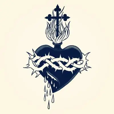 Monpierre - Tatouage Nantes - Sacredheart hearttattoo traditionaltattoo