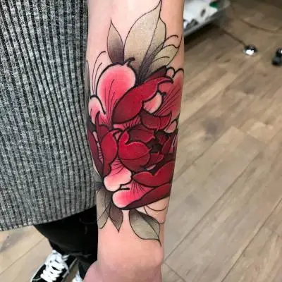 Ariane - Tatouage Nantes - peony peonytattoo flower