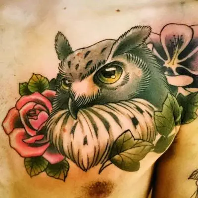 Ariane - Tatouage Nantes - tattoo hibou owl