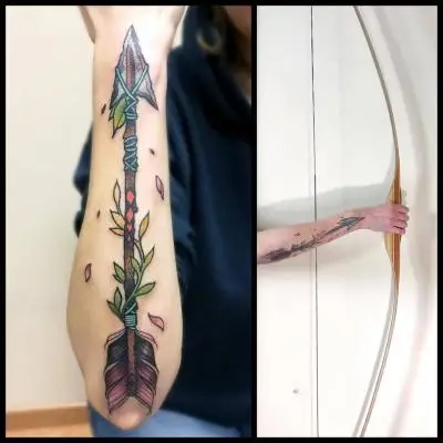 Ariane - Tatouage Nantes - arrow bow tattoo
