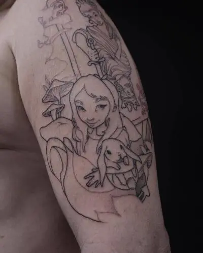 Drop - Tatouage Nantes - aliceinwonderland aliceinwonderlandtattoo aliceaupaysdesmerveilles