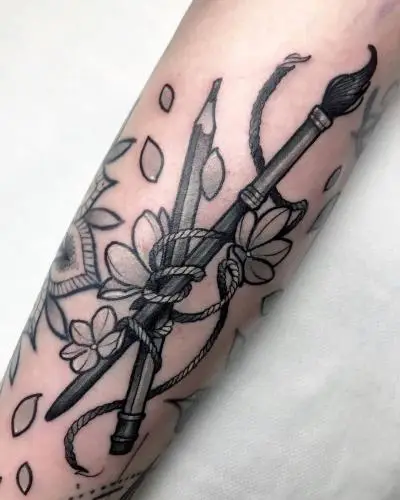 Ariane - Tatouage Nantes - pen brush tattoooftheday