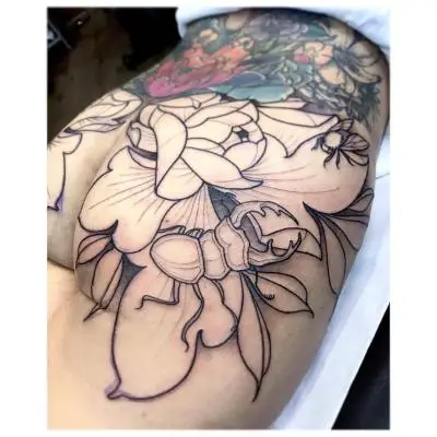 Ariane - Tatouage Nantes - workinprogress peonytattoo peony