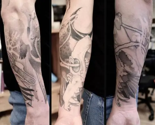 Drop - Tatouage Nantes - crowtattoo crow dropink