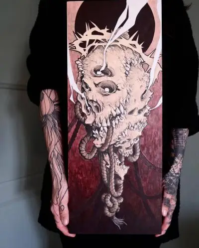Drop - Tatouage Nantes - painting skull acrylique