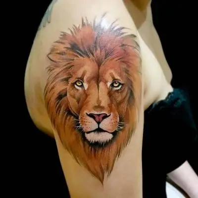 Ariane - Tatouage Nantes - lion liontattoo tetedeyon