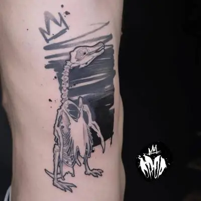Drop - Tatouage Nantes - pinguin pinguintattoo skeleton