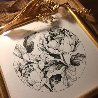 Ornela - Tatouage Nantes - drawing art peonytattoo