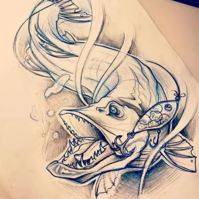 Ariane - Tatouage Nantes - tattoo fish drawing