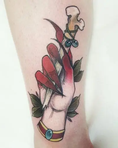 Ariane - Tatouage Nantes - handtattoo hand bone