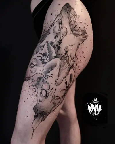 Drop - Tatouage Nantes - hyene hyena