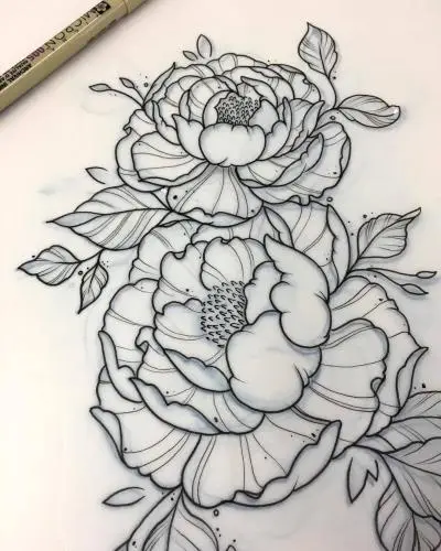 Ornela - Tatouage Nantes - peony tattoo flowers